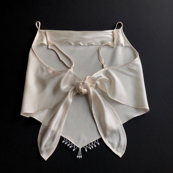 🛑SOLD🛑 Victoria’s Secret Silk Ivory Wrap Tie - Picture 5 of 7